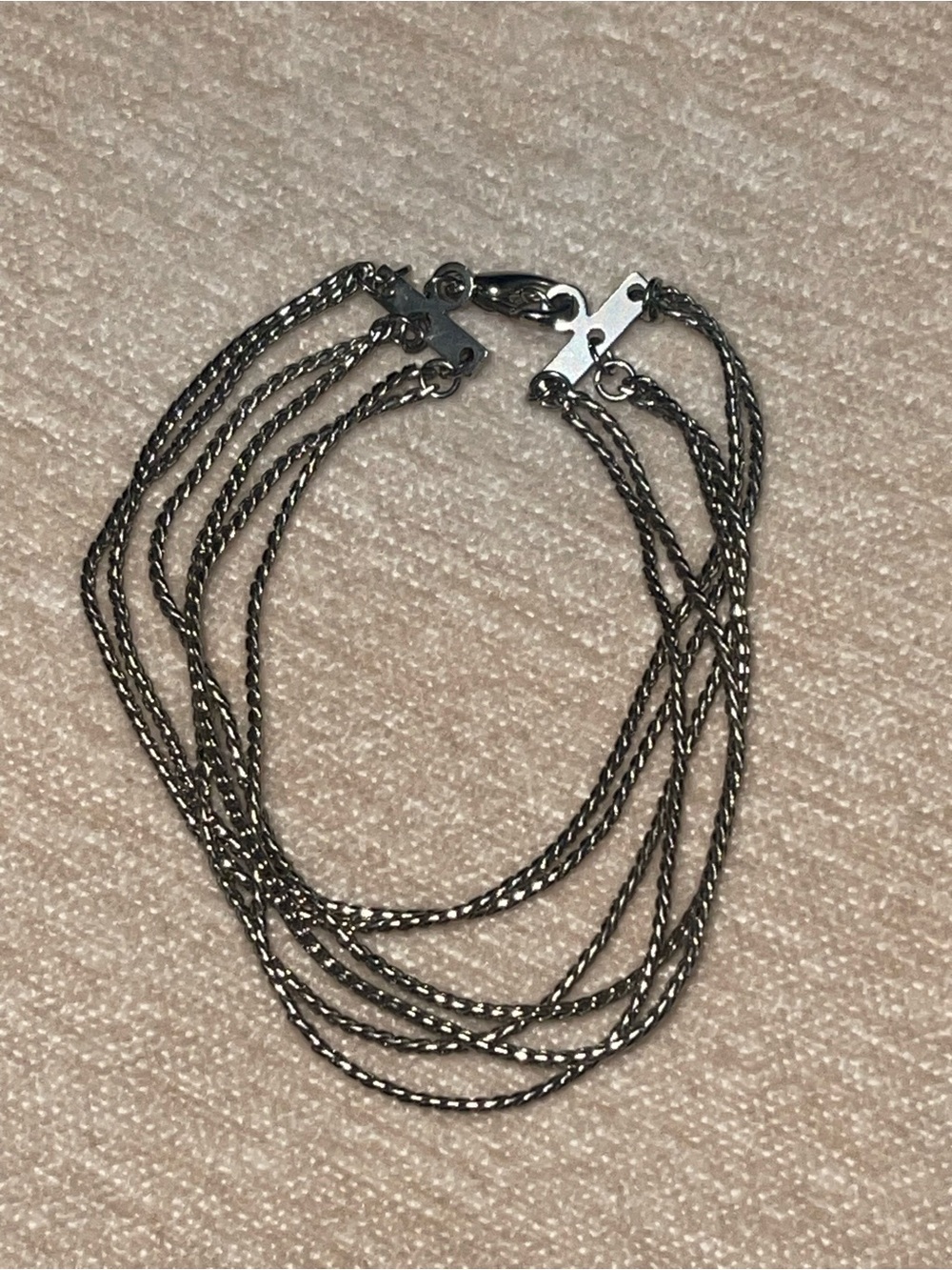 Vintage Multi-Strand Silver Tone Rope Chain Bracelet - Women's Jewelry